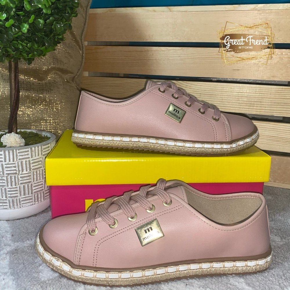 Women Pale Pink Espadrilles Casual Sneakers (Fits Size 9-9 1/2)